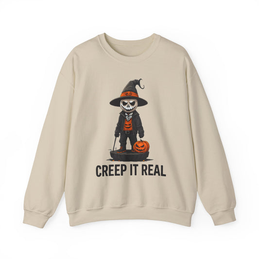 Creep It Real Sweatshirt, Unisex Halloween Crewneck