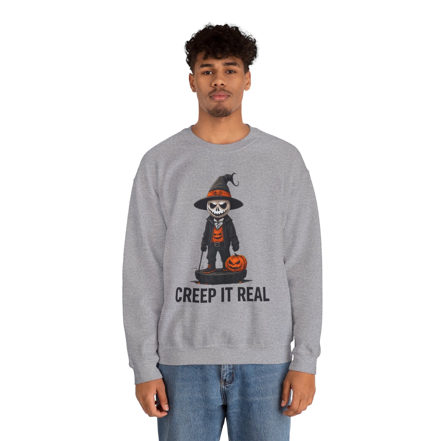 Creep It Real Sweatshirt, Unisex Halloween Crewneck