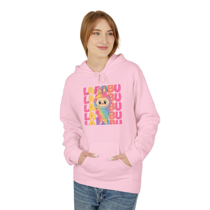 Trendy Fleece Hoodie with Colorful 'LABUBU' Graphic