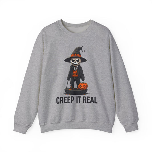 Creep It Real Sweatshirt, Unisex Halloween Crewneck