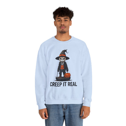 Creep It Real Sweatshirt, Unisex Halloween Crewneck
