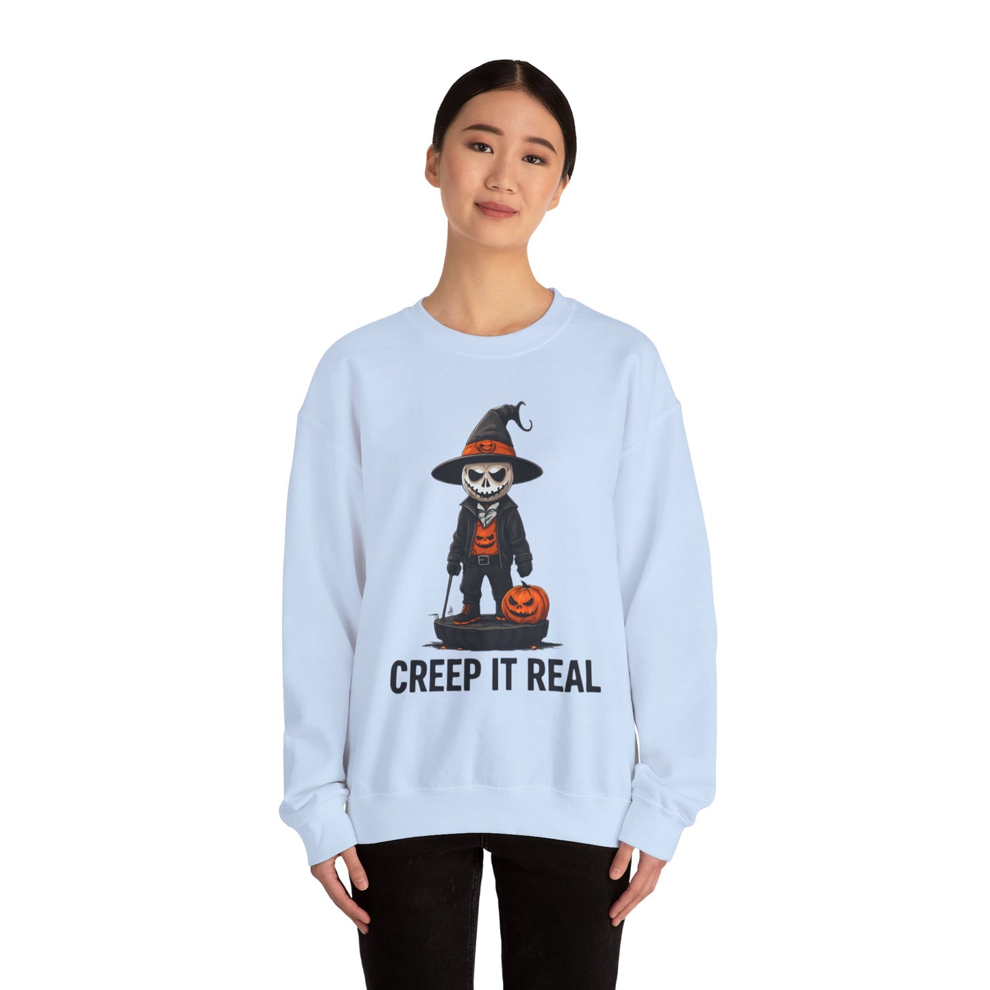 Creep It Real Sweatshirt, Unisex Halloween Crewneck