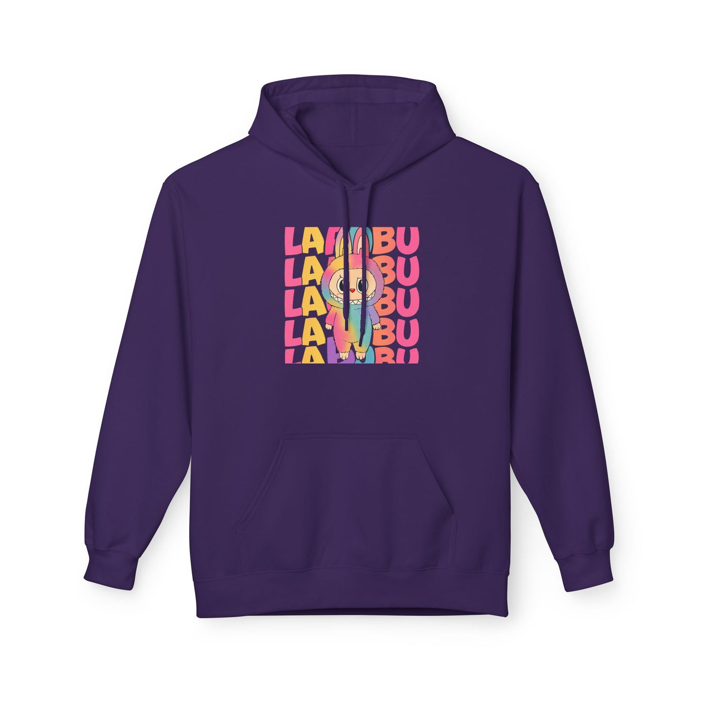 Trendy Fleece Hoodie with Colorful 'LABUBU' Graphic