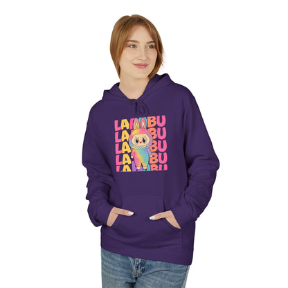 Trendy Fleece Hoodie with Colorful 'LABUBU' Graphic