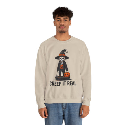 Creep It Real Sweatshirt, Unisex Halloween Crewneck