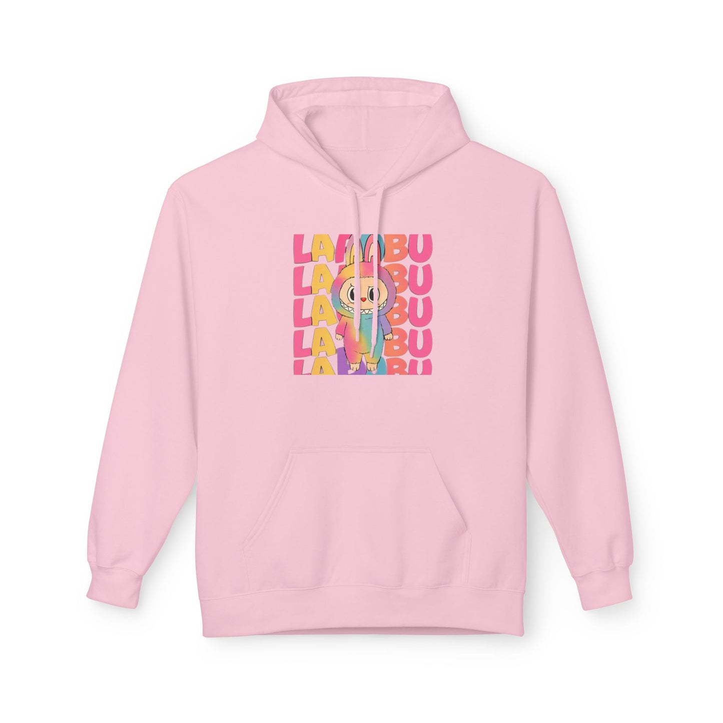 Trendy Fleece Hoodie with Colorful 'LABUBU' Graphic