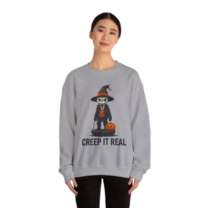 Creep It Real Sweatshirt, Unisex Halloween Crewneck